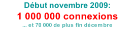 Début novembre 2009:  1 000 000 connexions ... et 70 000 de plus fin décembre