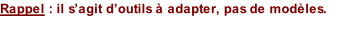 Rappel : il s’agit d’outils  adapter, pas de modles.